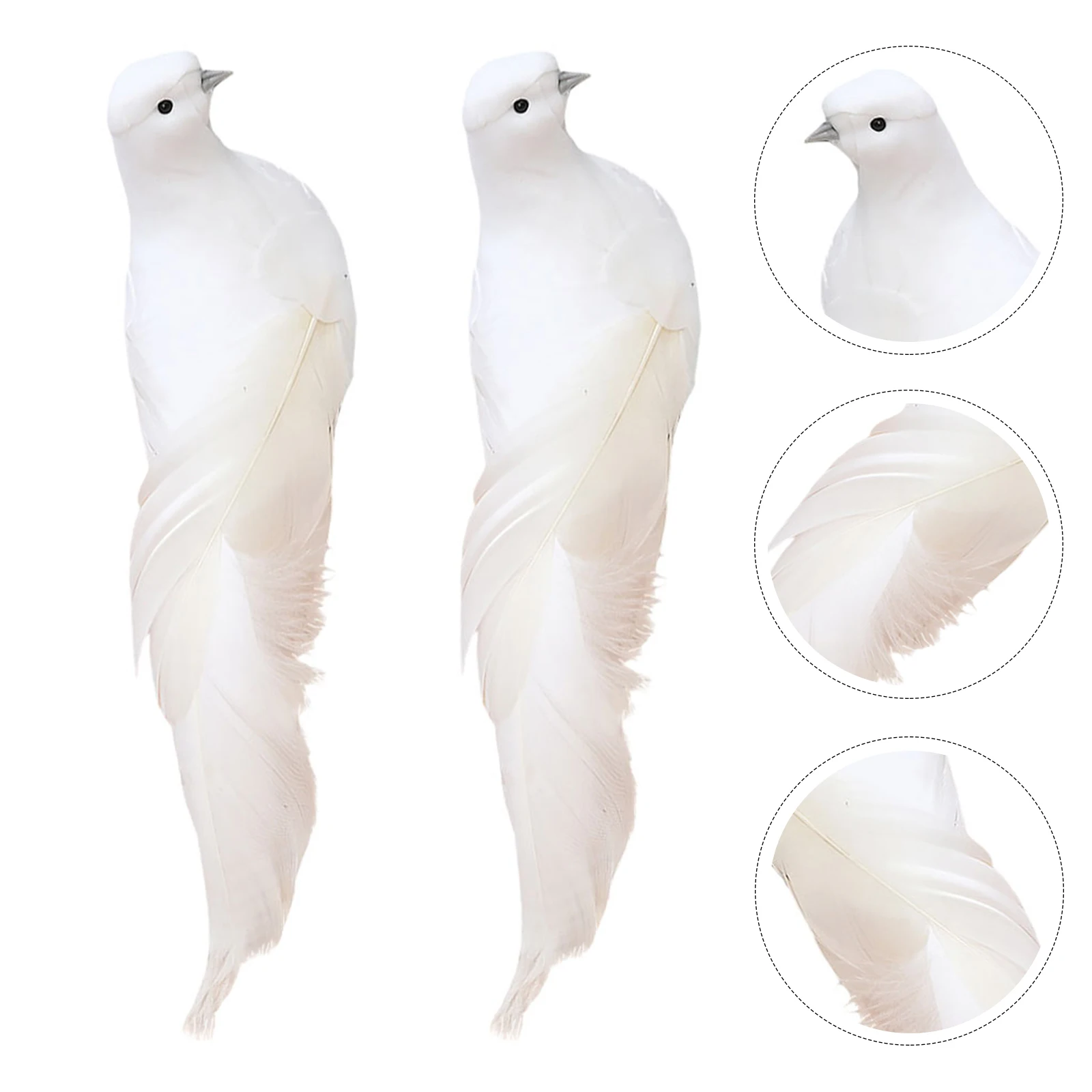 

2Pcs Lifelike Dove Artificial Pigeon Garden Decorative Bird for Indoor Outdoor Use White Artificial Pigeon
