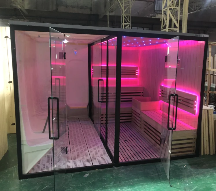 Sauna moderna ao ar livre chuveiro turco sauna de luxo 6 pessoas seco interior vapor infravermelho armário aquecedor seks sauna spa