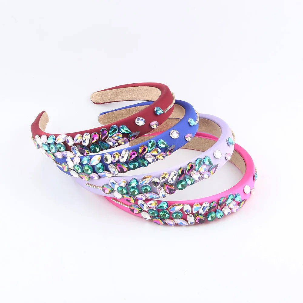 European And American Fashion Sponge Glass Diamond-Encrusted Luxurious Light And Shiny Ball Headband421