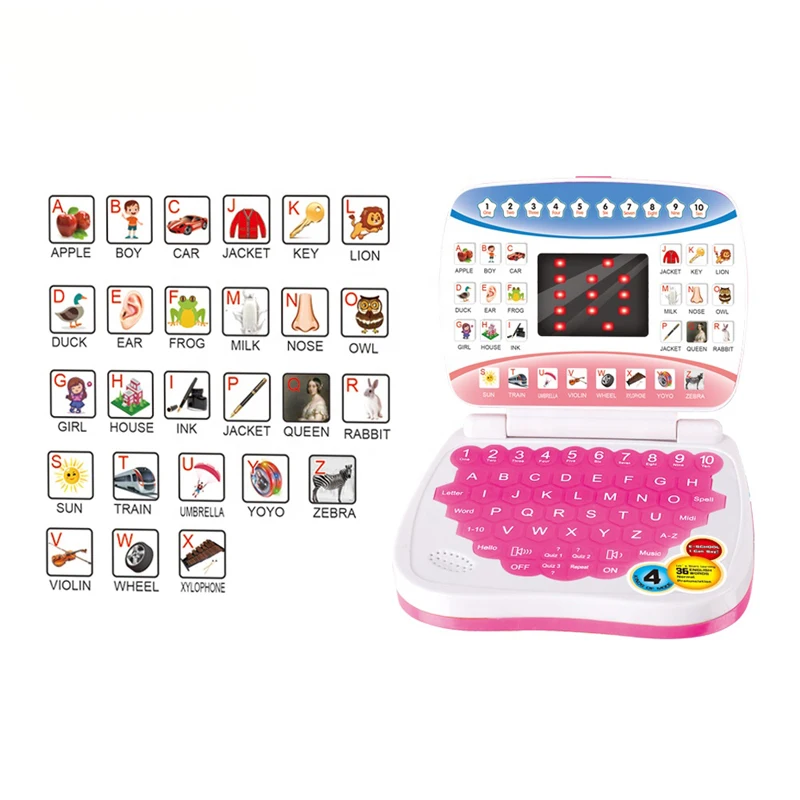 Machine d'apprentissage électronique pour enfants, ordinateur portable, jouets éducatifs préscolaires, cadeau pour tout-petit, développement des compétences