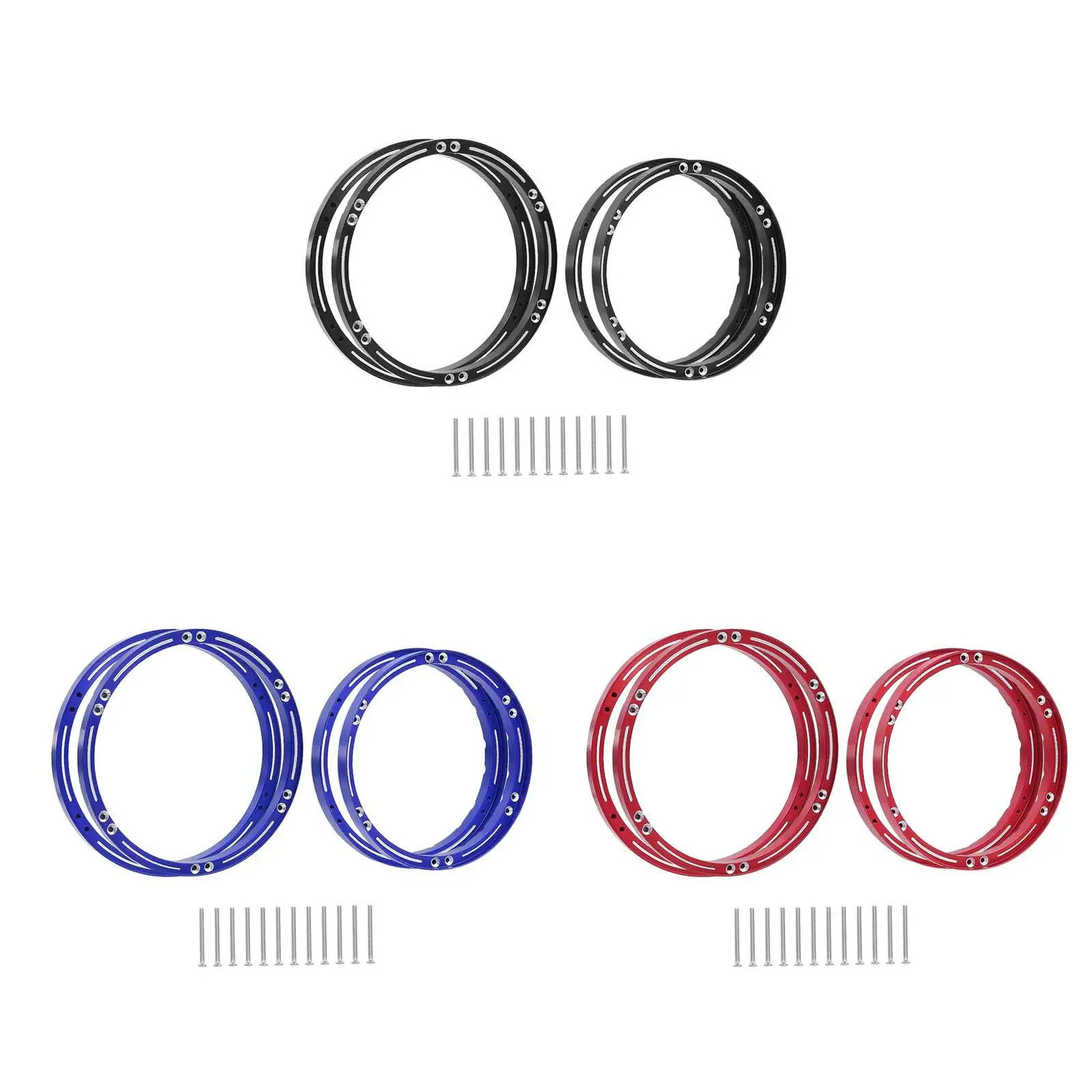 4x Hub Reinforced Outer Frame Replacements Metal Front Rear Wheel Hub Rings Set for 1/4 Motorcycle Promoto-mx DIY Modified