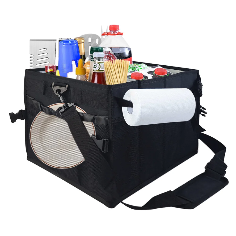 

Camping Picnic BBQ Organizer Bag Large Capacity Outdoor Storage Bags Portable Easy Carry Versatile Creative Foldable Basket