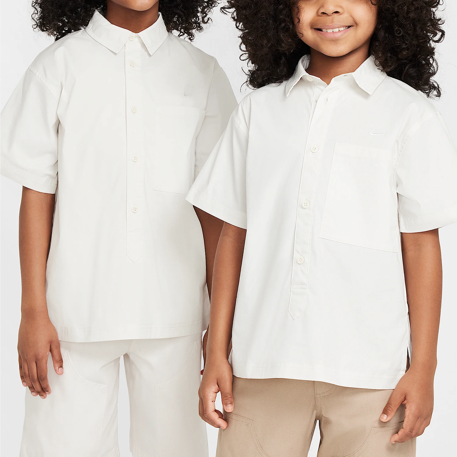 Nike genuine Sportswear big child labor style loose collared shirt HF8054-030
