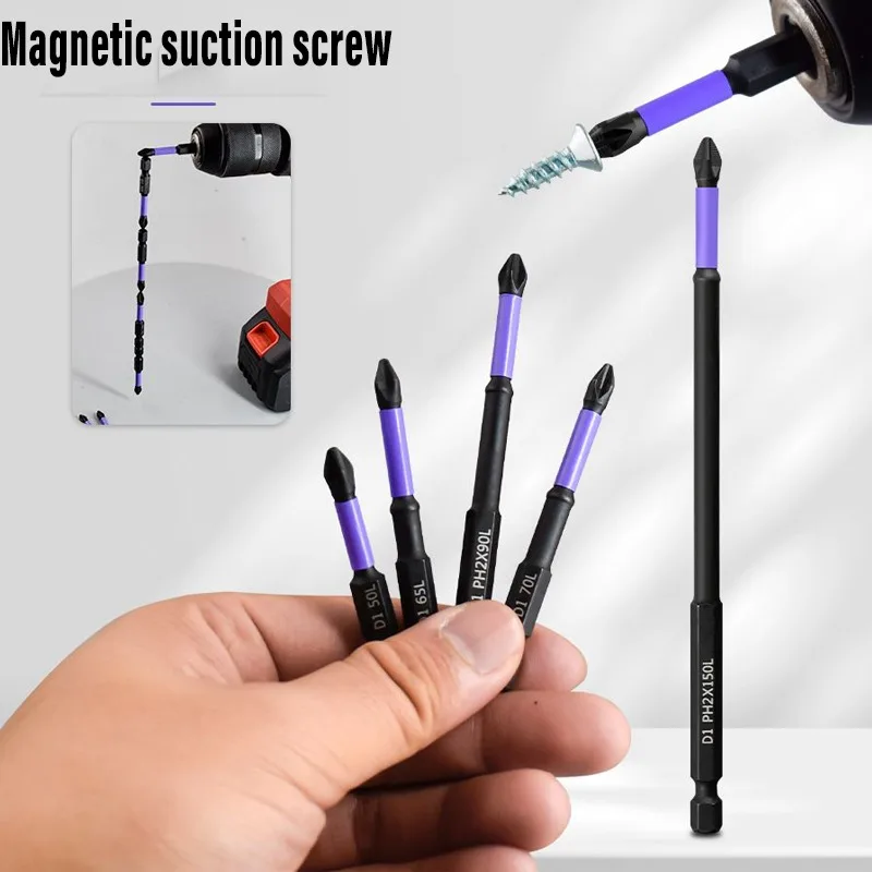 1/6pcs Magnetische Impact Phillips Bit Anti-Slip Lange Schroevendraaier Bit Set Hex Shank Cross Impact Driver bit voor Power Boren