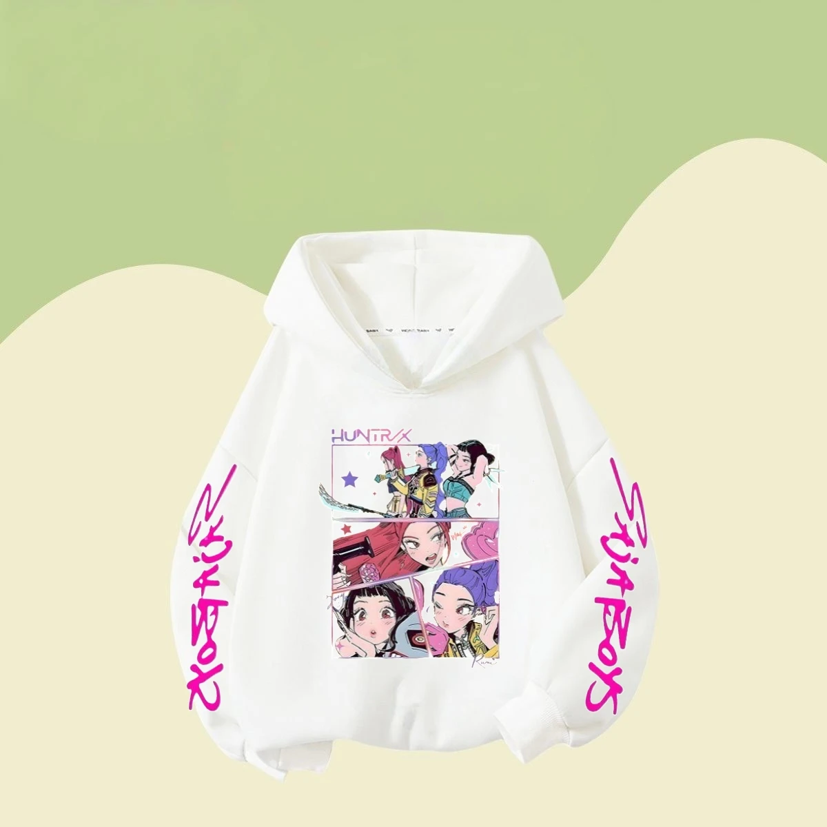 

Korean Version Kids Stylish Huntrix KPOP Demon Toddler Hoodie Fashion Casual Pullover Sweatshirt Cartoon Autumn Cotton Knit Top