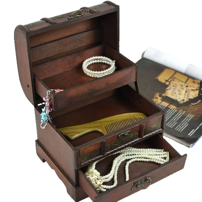 

Antique print with lock dressing box