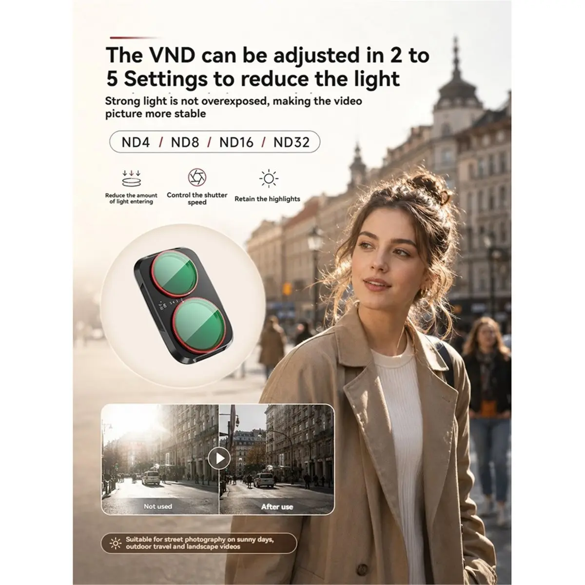 Lens Filter Kit for Pocket 4 Pro CPL+VND+Black Mist 1/4 Lens Filter Quick-Install Mounting