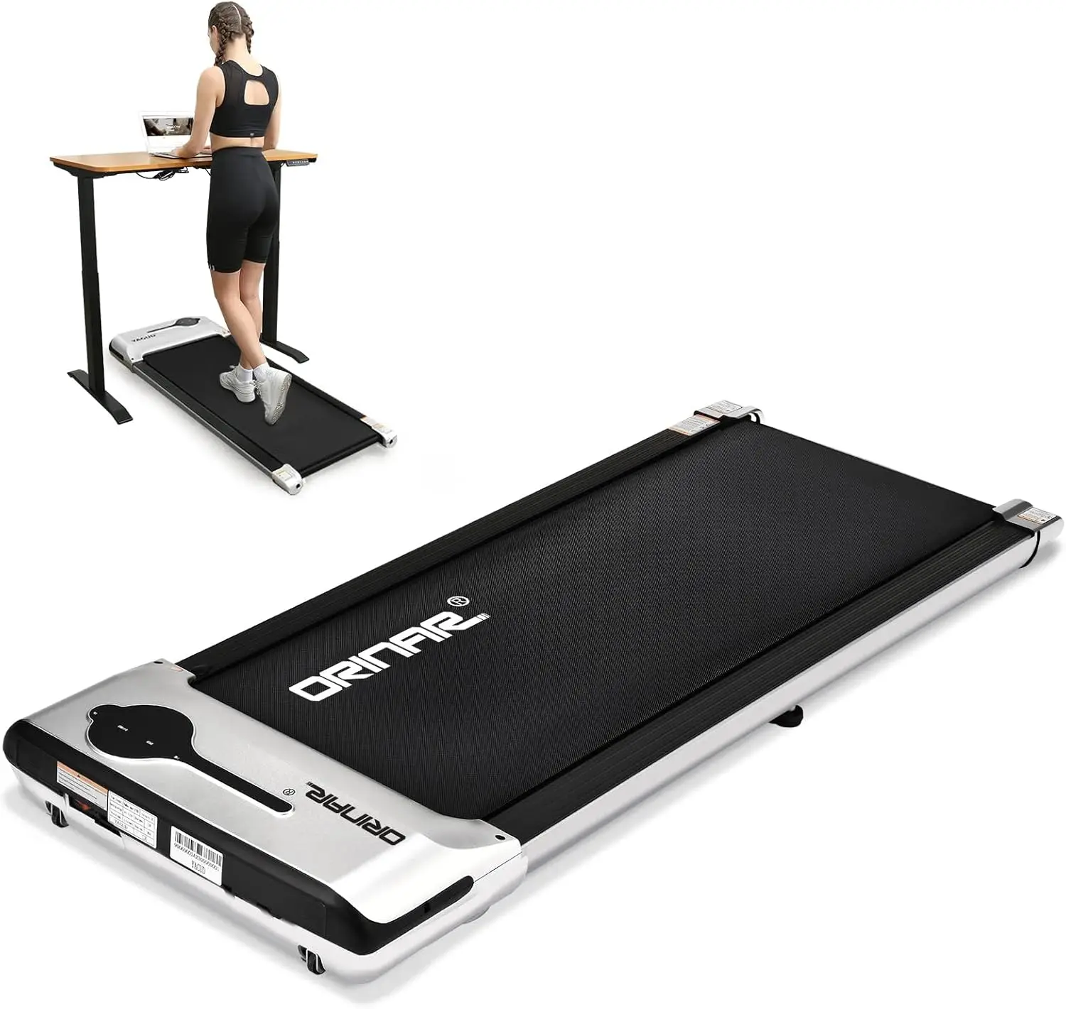 

Desk Treadmill, Walking Pad with Remote Control, 2.5 HP Portable Walking Jogging Running Machine for Home Office, LED Display