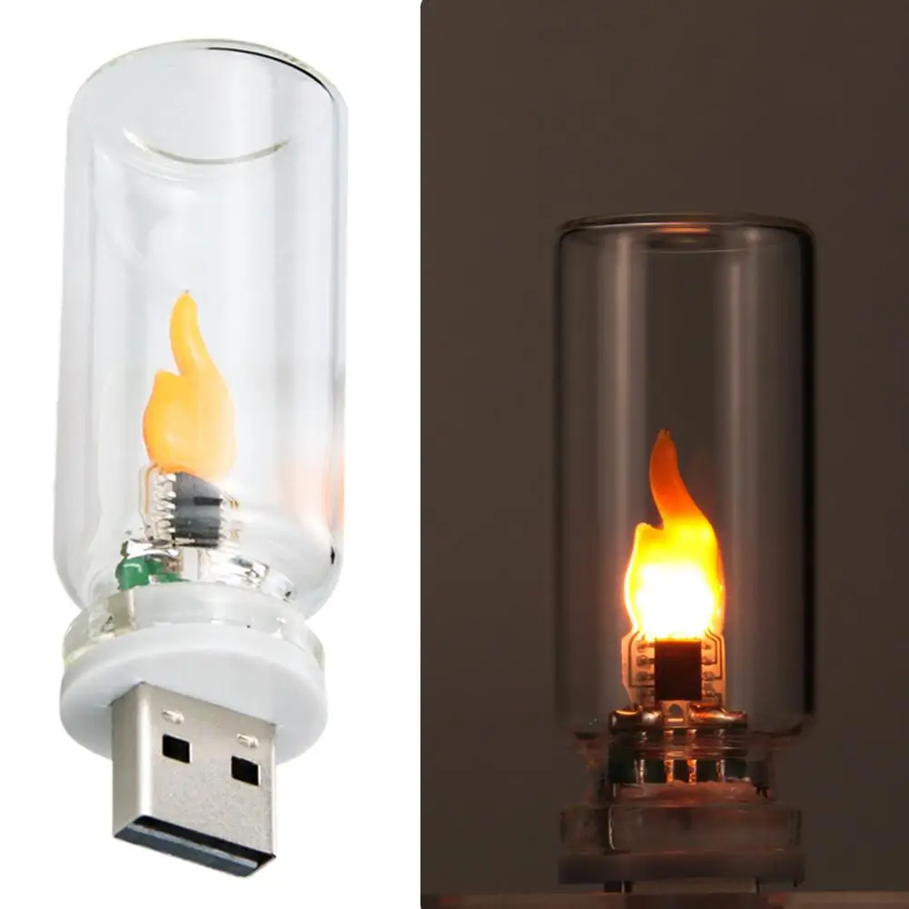 Led Filament Night Creative Atmosphere Display USB Night Light Mini Decorations For Car , Bedroom, Desktop,Hallway, Camping