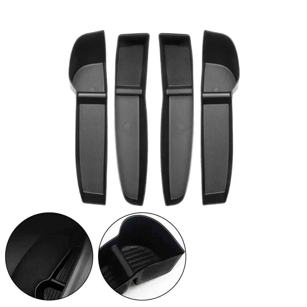 4pcs Storage Box Door Handle Armrest Tray Organizer For Tesla Model 3 2021-2022 Direct Replacement Car Accessories