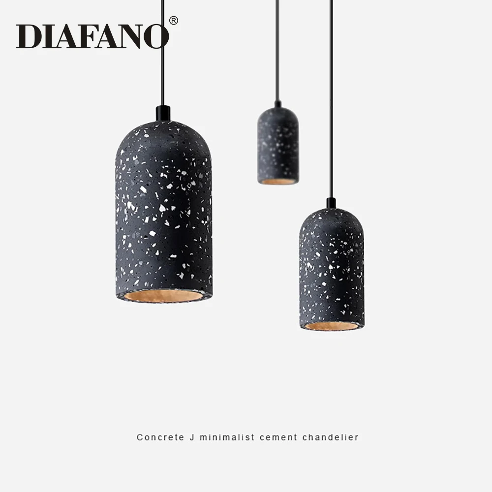 

Черно-белый цементный подвесной светильник в стиле терраццо, современная светодиодная лампа для гостиной, спальни, коридора, в индустриальном стиле, для домашнего декора