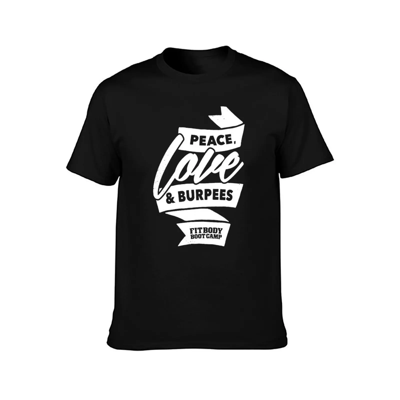Peace Love and Burpees White T-Shirt, Summer Casual Cotton Tee, Oversized Streetwear Tops, Vintage Graphic Print, 100% Cotton