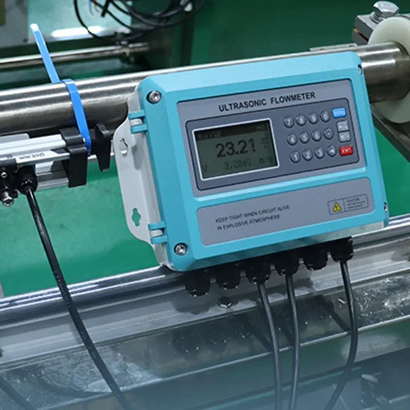

2026 External Clamp on Wall Mounted Ultrasonic Flow Meter Liquid Water Pipeline Portable Flow Sensor Heat Meter
