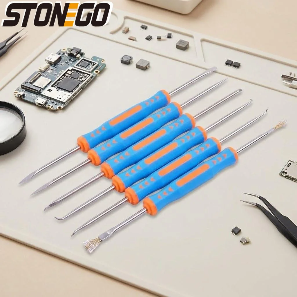 

Набор из 6 инструментов для очистки печатных плат и ремонта электроники: ручной комплект для пайки и нагрева