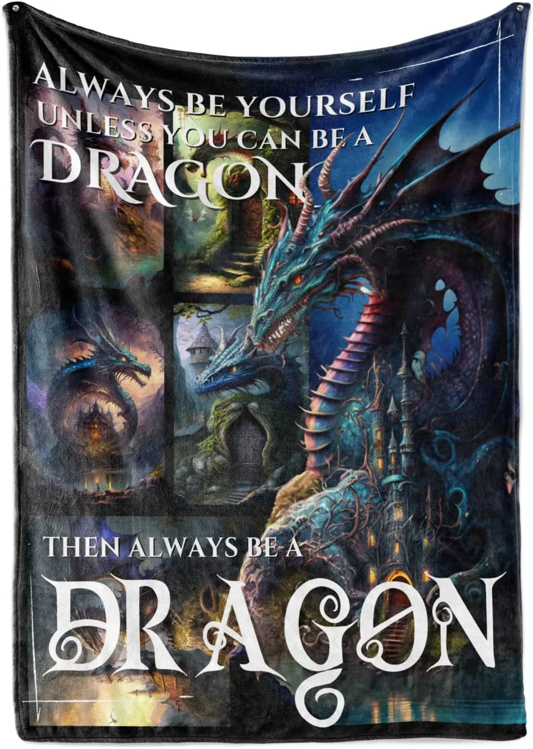 Одеяло с драконом для мужчин, подарки для влюбленных, фланель 50 x 65 дюймов — всегда будь собой, если вас может быть драконом