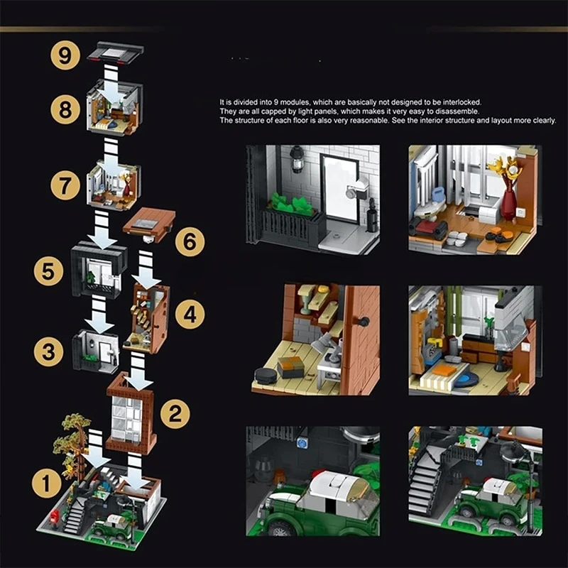 Creatieve Deskundige Modulaire Gebouwen Moc Xmork 10205 HEA-ON-JEA Villa Modulair Huismodel 3294Pcs Bouwstenen Puzzelspeelgoed