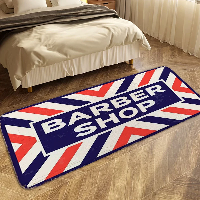 Barber Shop Mat for Hallway Bath Rug Aesthetic Funny Doormat Entrance Door Useful Things for Home Living Room Floor Carpet