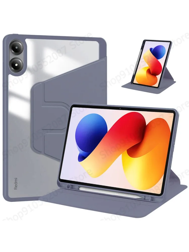 Etui Funda do Redmi Pad 2 Pro z uchwytem na rysik, obrotowe o 360 stopni, akrylowe, przezroczyste, twarde etui na tablet Coque do Redmi Pad 2 Pro 12,1 cala — zdjęcie produktu 7