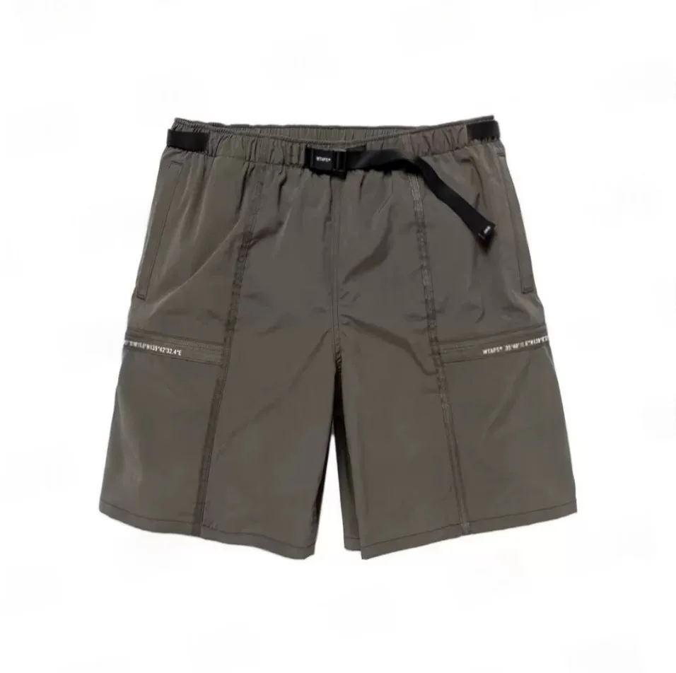 WTAPS Mens Summer  Multi Pocket Shorts Japanese Workwear Elastic Waistband Casual Sports Functional Cargo Short Pants