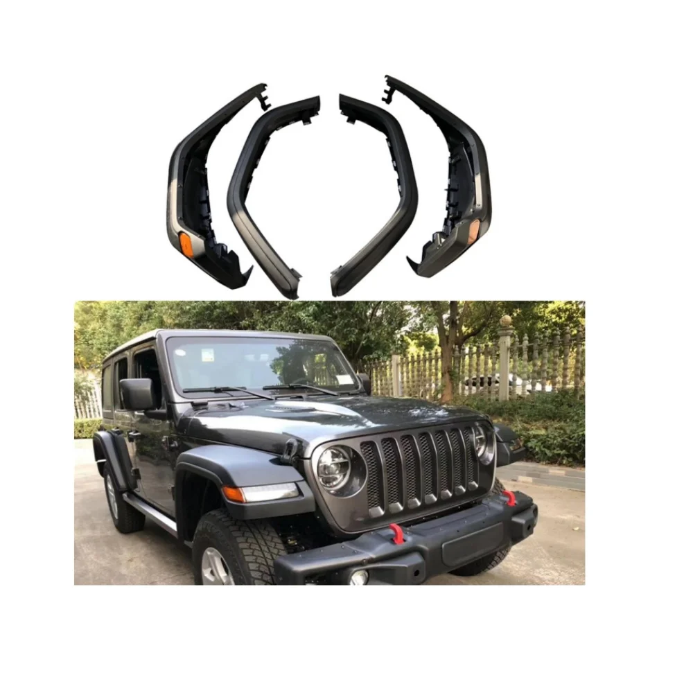 

Black ABS 4PCS Front Rear Fender Flares Without Lamp for wrangler JL 2018+ JL1152