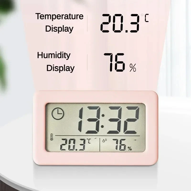 Monitor Alarm Clock Temperature and Multifunctional Table LCD Hygrometer Electronic Humidity Thermometer Home