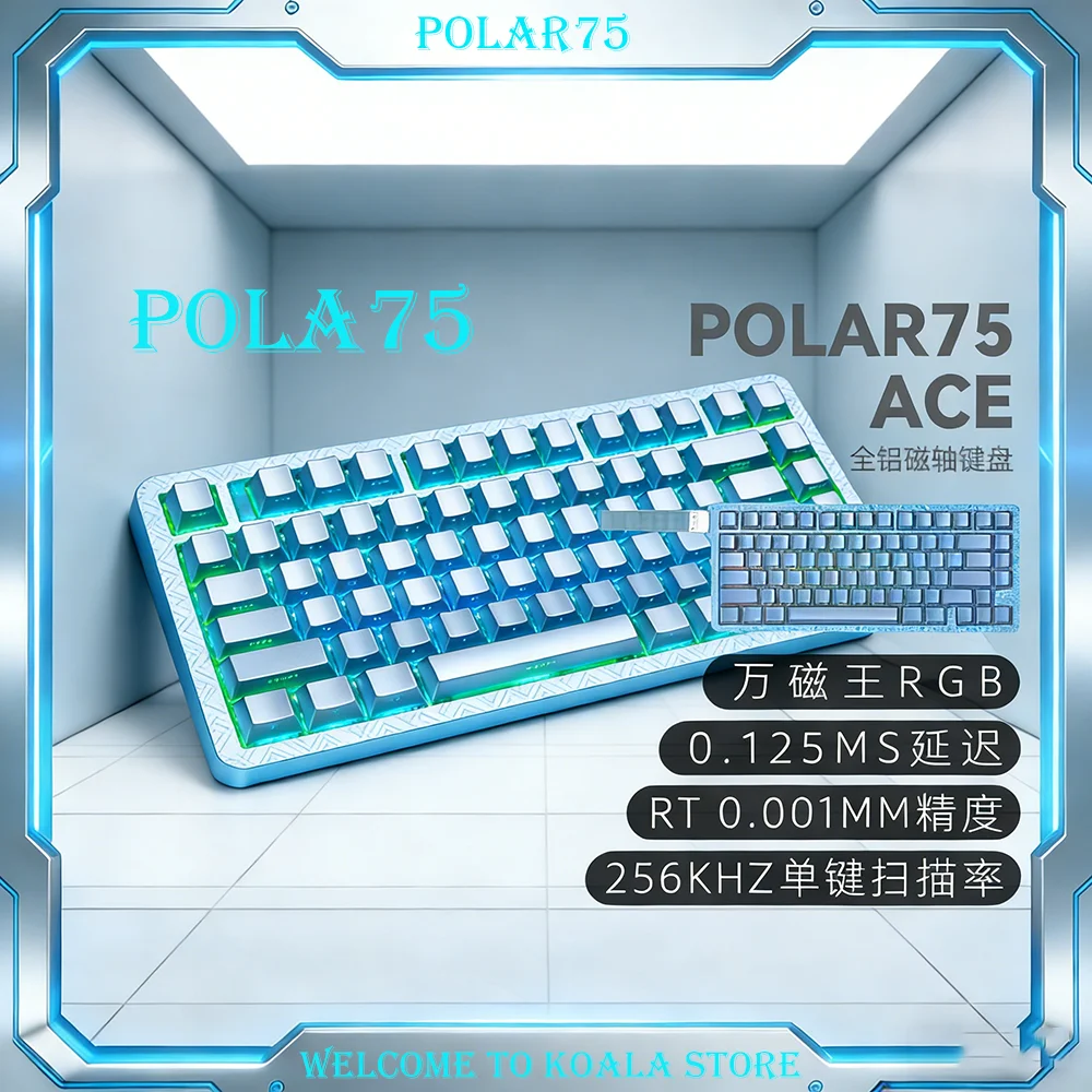 Teclado Mecânico Personalizado IYX Polar75 com Interruptor Magnético RGB, Montagem em Liga de Alumínio Completa, Presente para Gamers de E-Sports