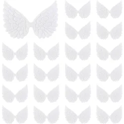 50 Pcs Glitter Angel Wing Applique Patches White Sew On Patches for Sewing Prom Dress Clothes Jeans Pants Shoes Decor Props
