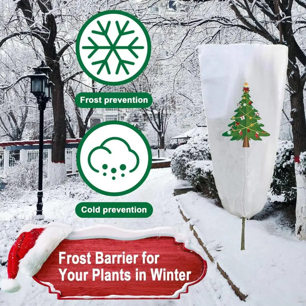 Tree Cover with Zipper Winter Plant Cover Drawstring Bags for Outdoor Plants Freeze Protection Frost Blankets Bird Prevention