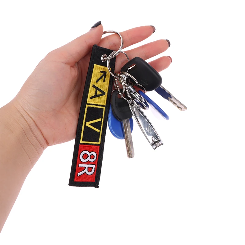 Aviation Gift Double-sided Embroidery  AV8R Airport Taxiway Pattern Memorial Key Chain Keychain Rectangle Keyring