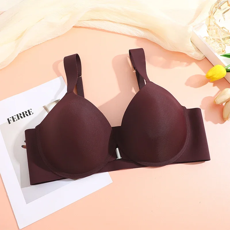 Finetoo Front Buckle Women Bra Back Smooth Out Shaper Bra Plus Size Wide Band Bras Shapewear Back Fat Smooth Underwear CD Cup