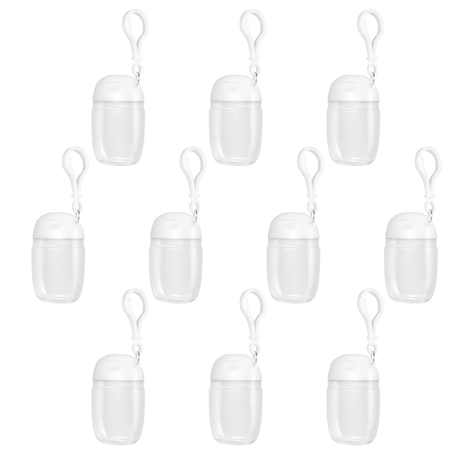 10 個の旅行用液体ボトルポータブル 30 ミリリットル詰め替え可能な漏れ防止プラスチック製保存ボトル、屋外旅行用フック付き