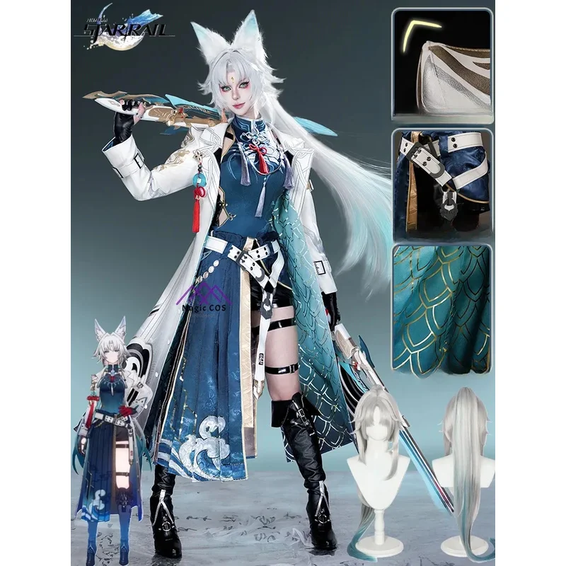 

High Quality Honkai Star Rail Feixiao Exclusive Design Game Uniform Headwear FeiXiao Cosplay Costume Halloween Party Anime Cos