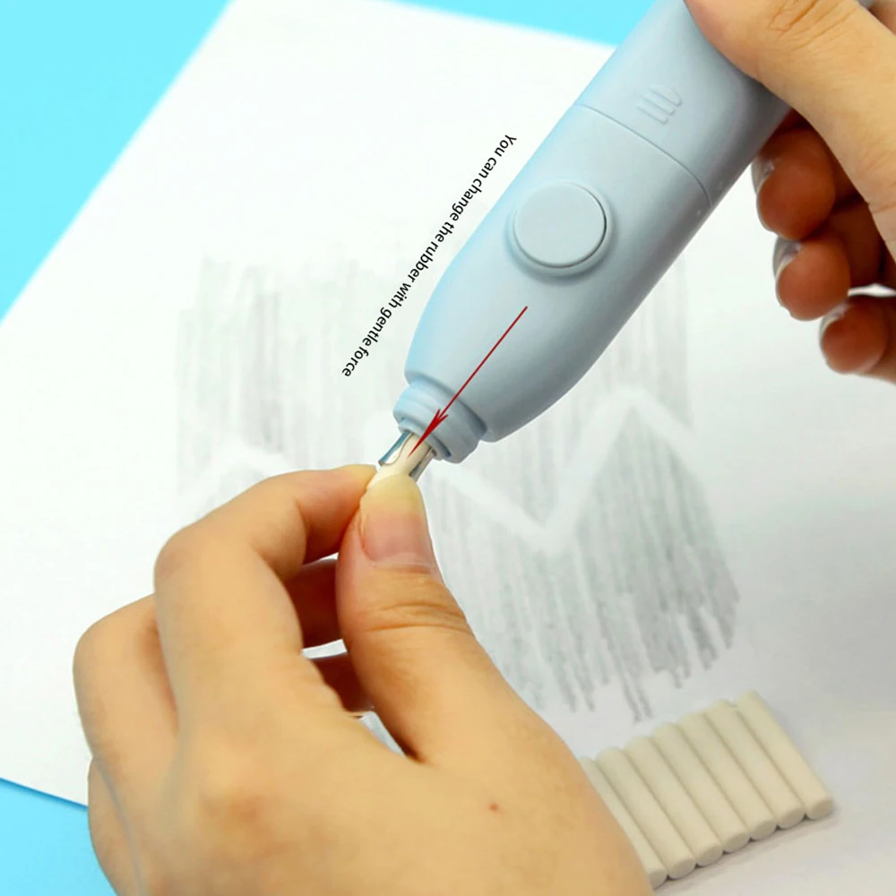 Cartoon Eraser Soft Texture Long Battery Life Painting Eraser Low Noise Precise Automatic Eraser Drawing Tools Press The Eraser