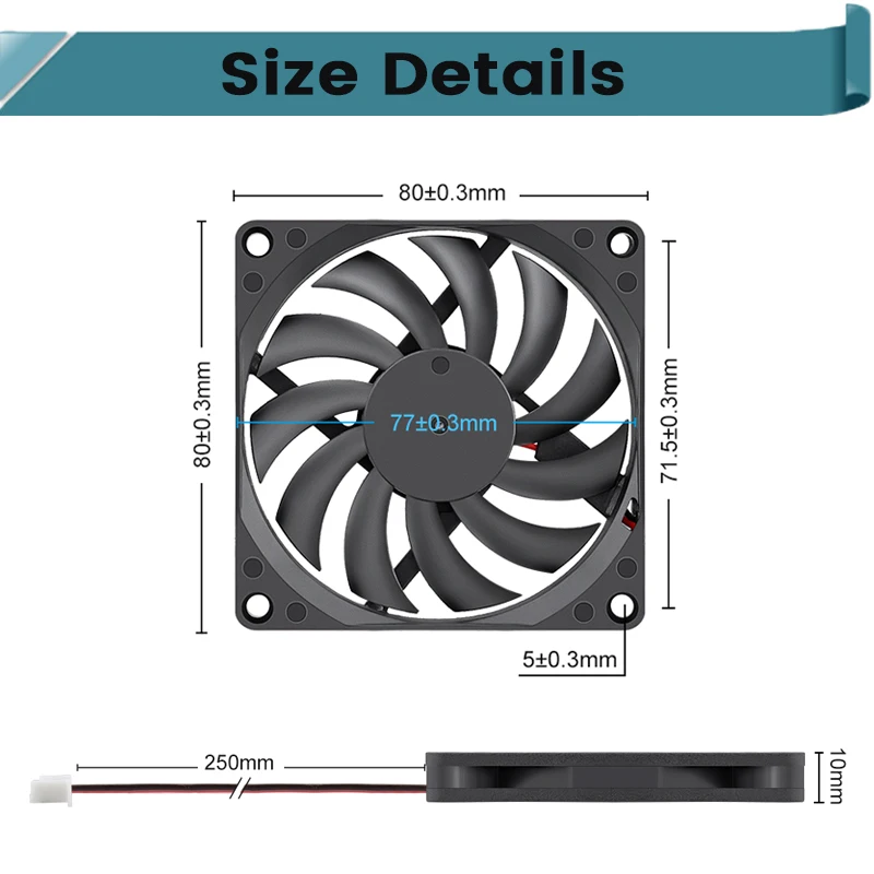 1Piece Gdstime DC 5V 12V 24V 80mm 8cm PC Case Radiator 80x10mm 8010 Mini DC Axial Flow Cooling Cooler Fan for CPU Computer