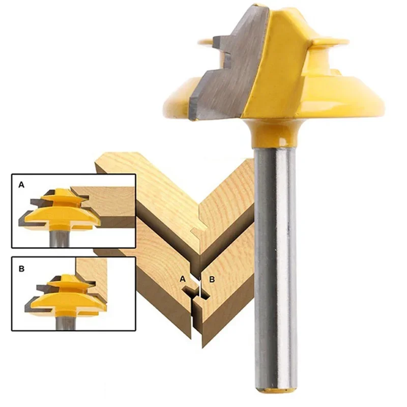 Lock Miter Router Bit Tool Manual Drawer Making Tenon Cutter Shank Steel Hardened Woodworking Heat Resistant Solid