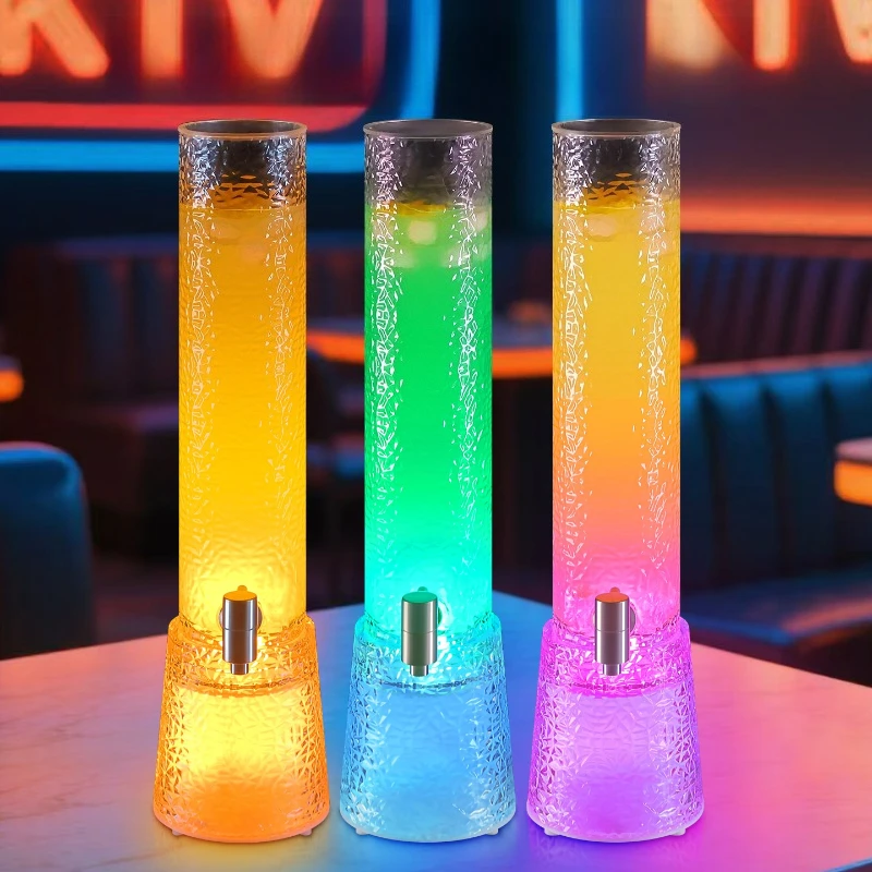 

Bar KTV luminous wine cannon barrel with faucet craft draft beer barrel 3 liters Internet celebrity diamond pattern wine barrel