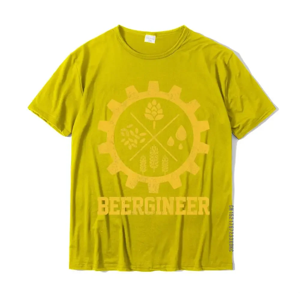Beergineer Homebrew Homebrew Craft Beer Brewer Gift T-Shirt Men's Summer 100% Cotton T-Shirt Breathable O-Neck Short Sleeve Top