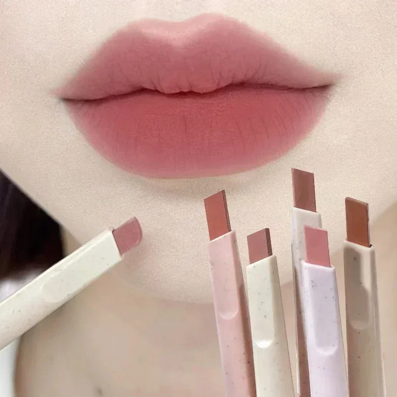 Penna per labbra nude a cinque colori, resistente, impermeabile, opaca, rossetto in velluto, facile da sbiadire, rossetto carnoso, trucco per il contorno delle labbra
