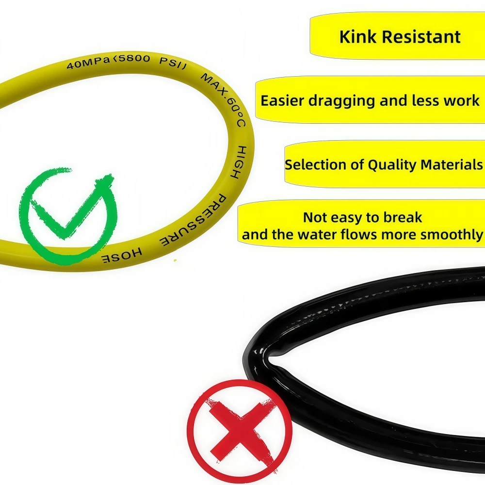 5~30m High Pressure Cleaning Hose Car Wash Hose Water Cleaning Extension Hose 5800PSI Kink Resistant Hose for Karcher K2-K7