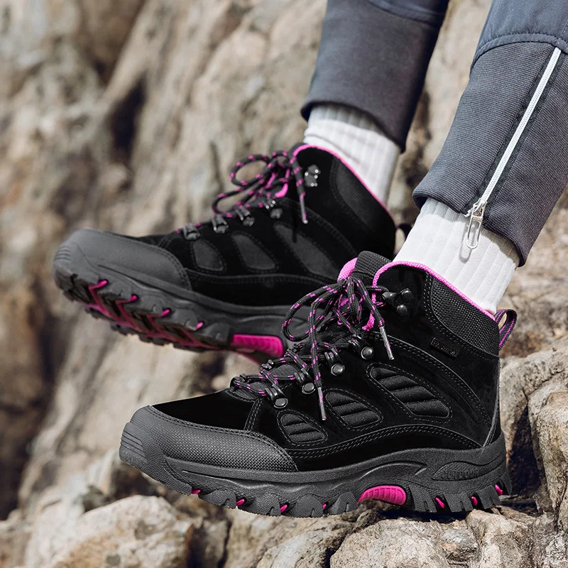 High Top Anti Slip Outdoor Hiking Shoes Seasonal Camping Fishing Leisure Hiking Shoes Couple's Sports Shoes 2026 New Style