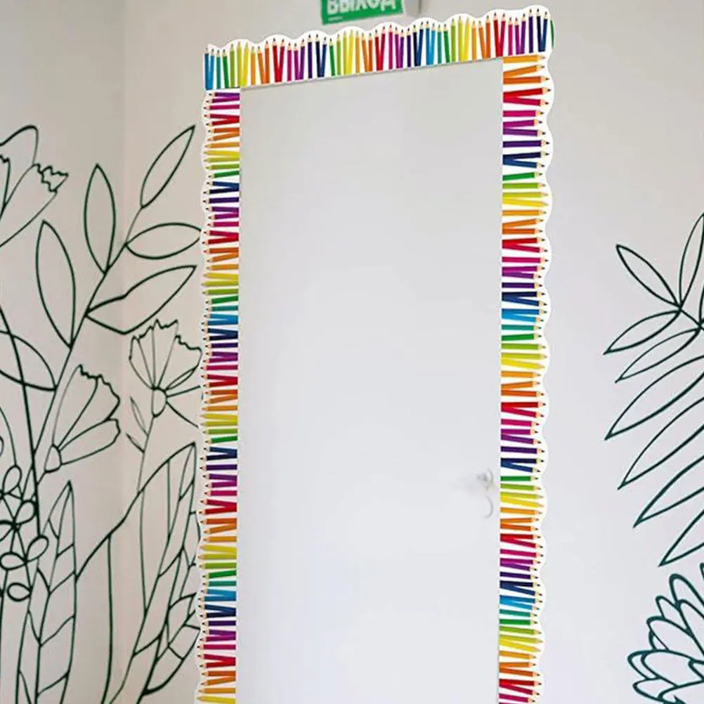 Pencil Bulletin Board Borders 3 Rolls Removable Classroom Trim for Blackboard Door Decor