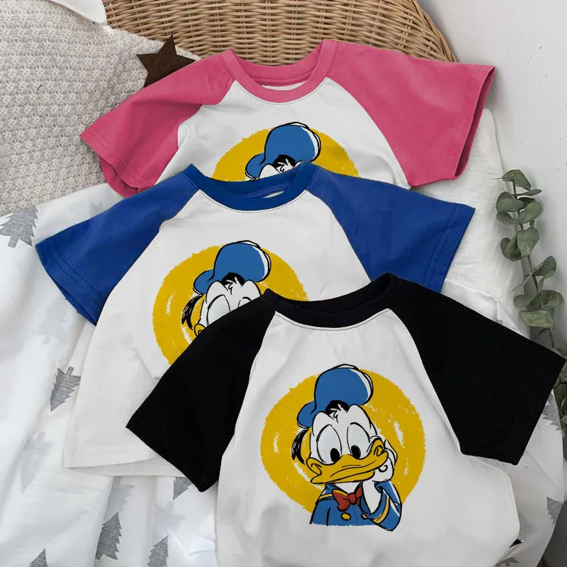 

Cotton Kids Cartoon Print Tee, Summer Short Sleeve Top for Boys & Baby Toddlers