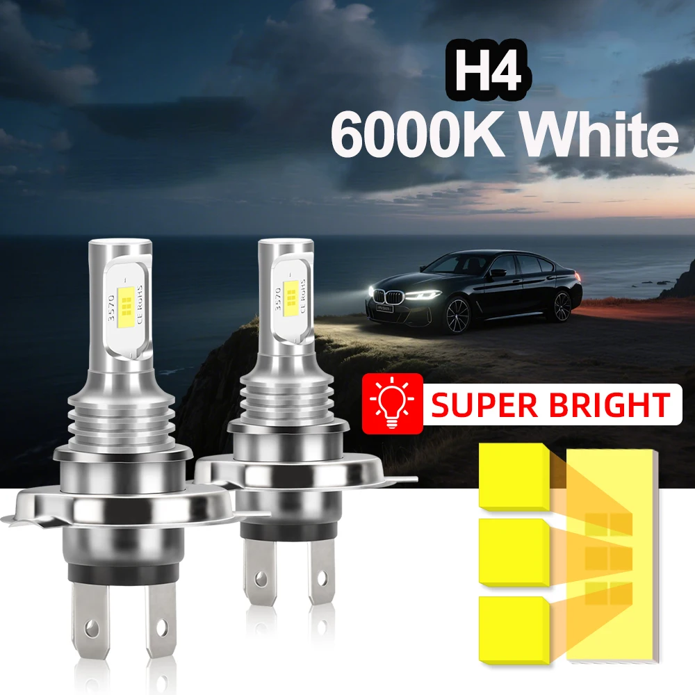 

Светодиодные противотуманные фары H4 Дальний ближний свет DRL 6000K Белый Canbus Без ошибок 5000LM DC12V Автомобильные противотуманные фары Обновление 3570 Чипы CSP