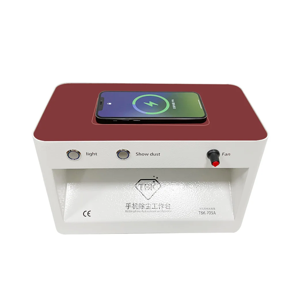 

TBK Machine TBK 705A Mobile Phone Wireless Charging Dust Removal Workbench Dust Extraction Dedusting For Iphone