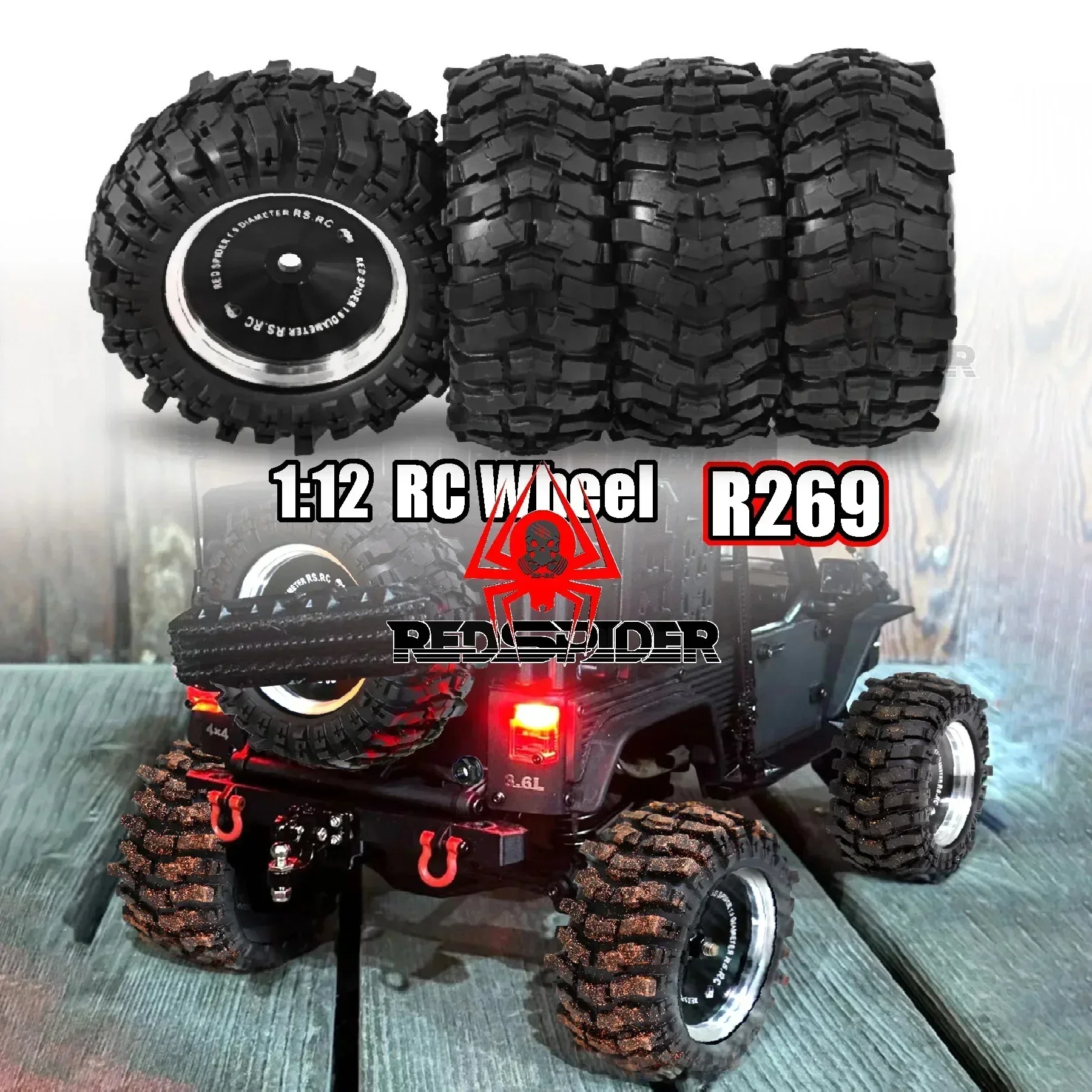 

1.9" Metal Beadlock Wheels and Crawler Tires OD 88mm 4PCS for 1/10/12 Crawler Car MJX H12Y+ Axial SCX10 AXI03007 Tamiya CC01 D90