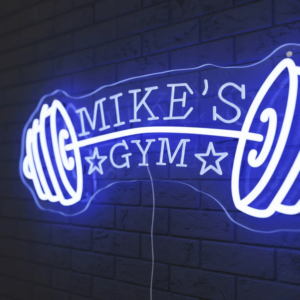 Personalized Gym Neon Sign - Dumbbell LED Neon Light, Fitness Room Wall Decor, Perfect Father's Day Gift for Dad/Man/Boyfriend image 5