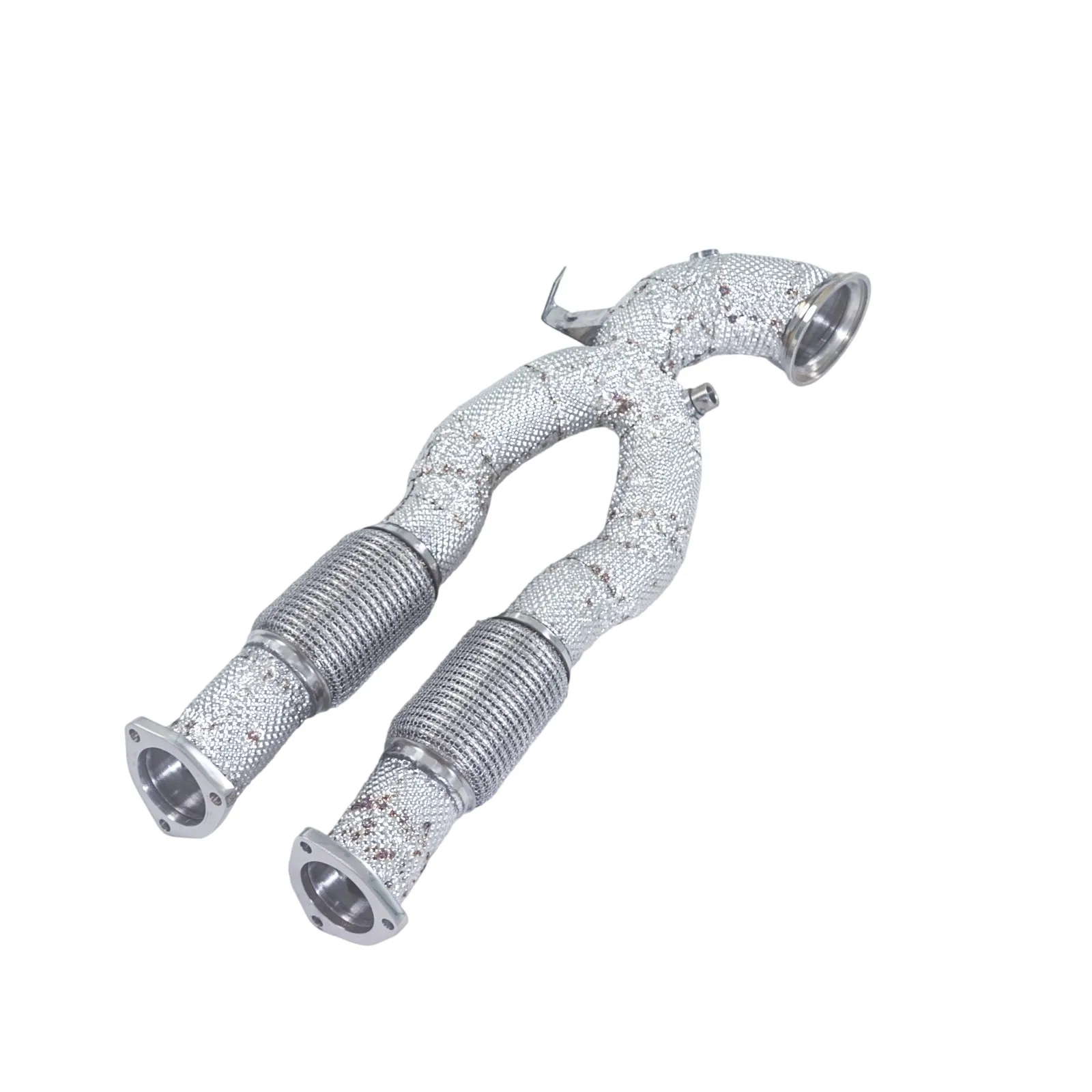 Downpipe tanpa katalis GFC untuk Audi RS3 2.5T 2018, Tanpa pipa katalitik. Downpipe mobil terbuat dari baja tahan karat 304