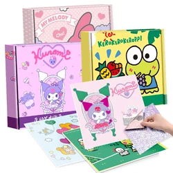 子供のためのsanrioシリーズのアートステッカー,sanrio de part,jouets,sromi,kuroppi,カラフルなDIYクラフトパズル,クラシックな漫画ステッカー