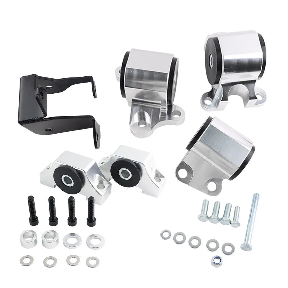 Kit de montaje de Motor de 2 pernos para 96-00 Civic EK B16 B20 D16 B D Chrome Billet