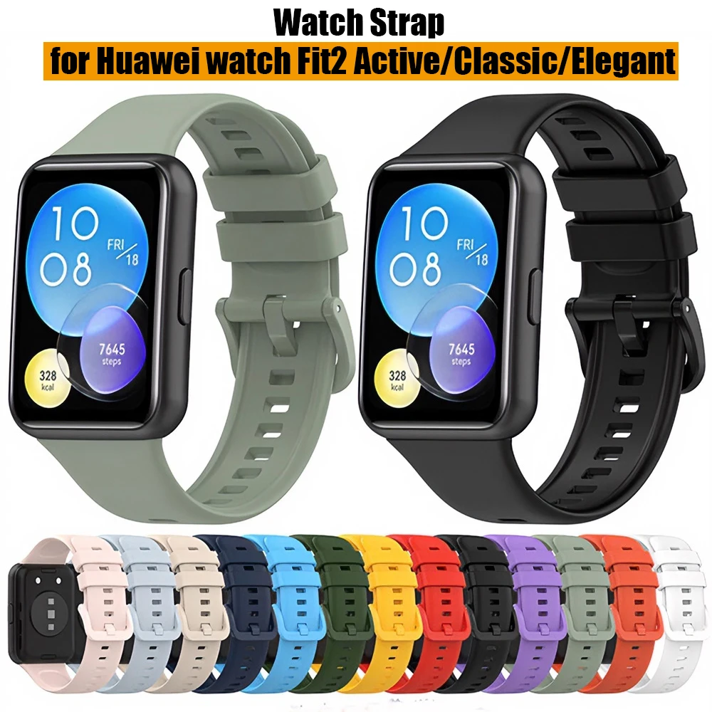 

For Huawei Watch Fit2 Classic/Elegant TPE Watch Strap For Huawei Watch Fit2 Active Watchband Belt Bracelet Replacement Accessory